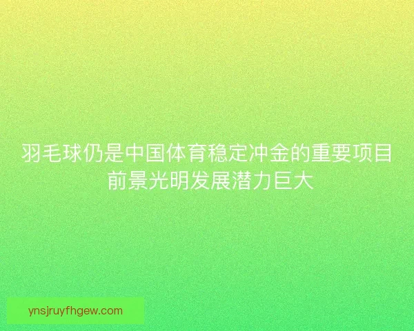 羽毛球仍是中国体育稳定冲金的重要项目 前景光明发展潜力巨大